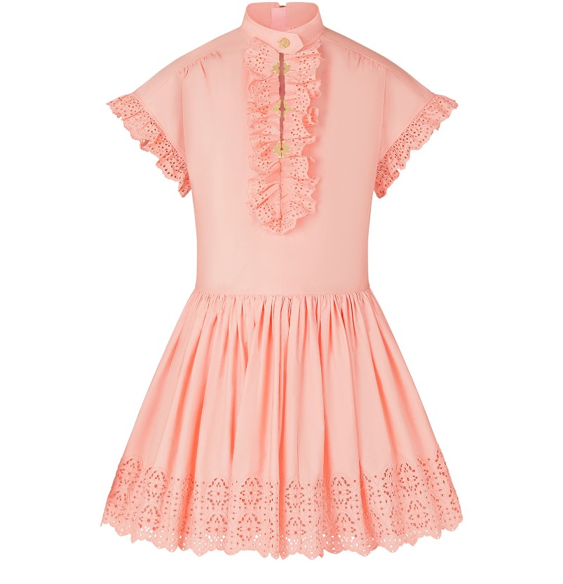 Louis Vuitton Broderie Anglaise Babydoll Mini Dress